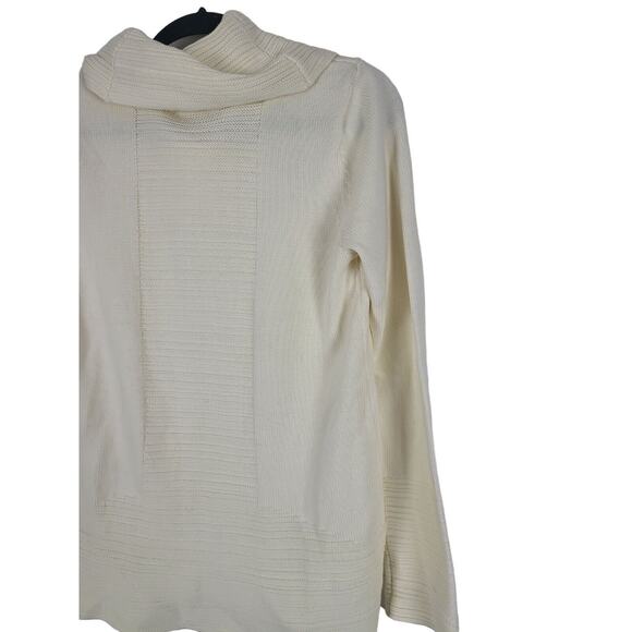 Calvin Klein Cowl Neck Sweater S Womens Long Sleeve Knit Pullover White Top - Picture 9 of 10